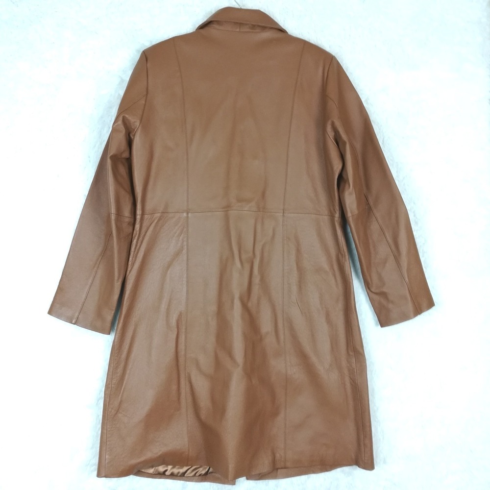Chadwicks Chestnut Brown Leather Button-Front Coat - Picture 2 of 12
